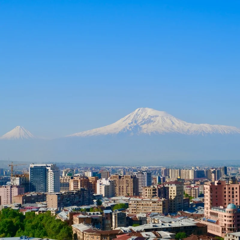 Panorama sulla città di Yerevan, Armenia